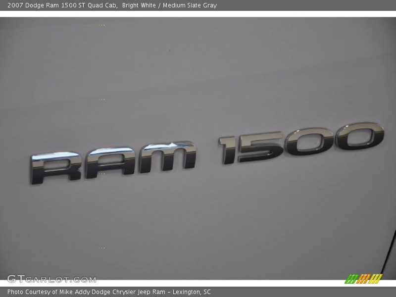 Bright White / Medium Slate Gray 2007 Dodge Ram 1500 ST Quad Cab