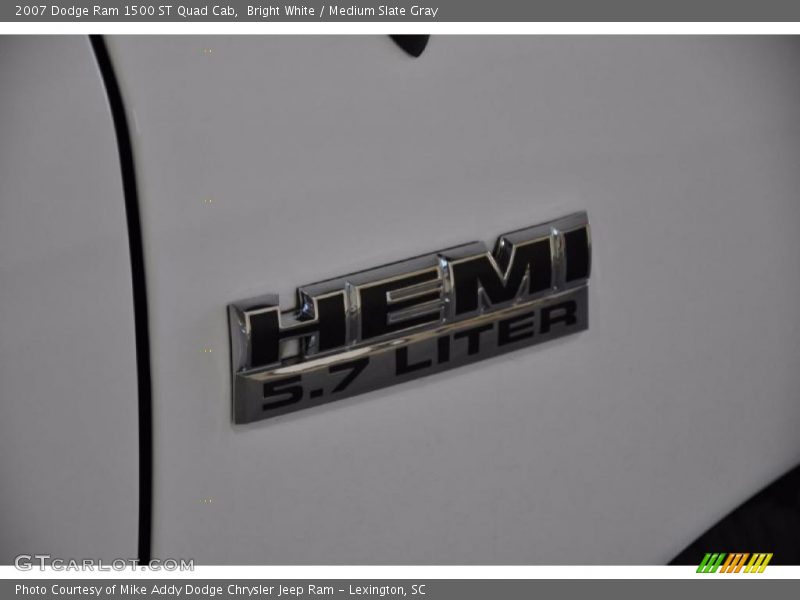 Bright White / Medium Slate Gray 2007 Dodge Ram 1500 ST Quad Cab