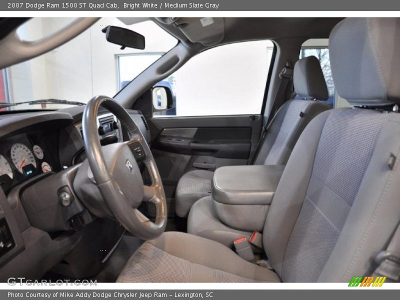 Bright White / Medium Slate Gray 2007 Dodge Ram 1500 ST Quad Cab