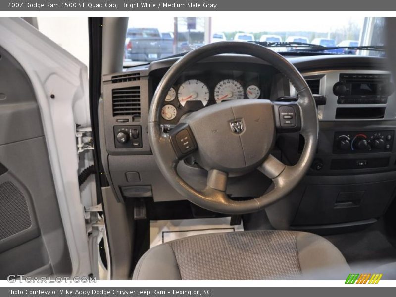 Bright White / Medium Slate Gray 2007 Dodge Ram 1500 ST Quad Cab