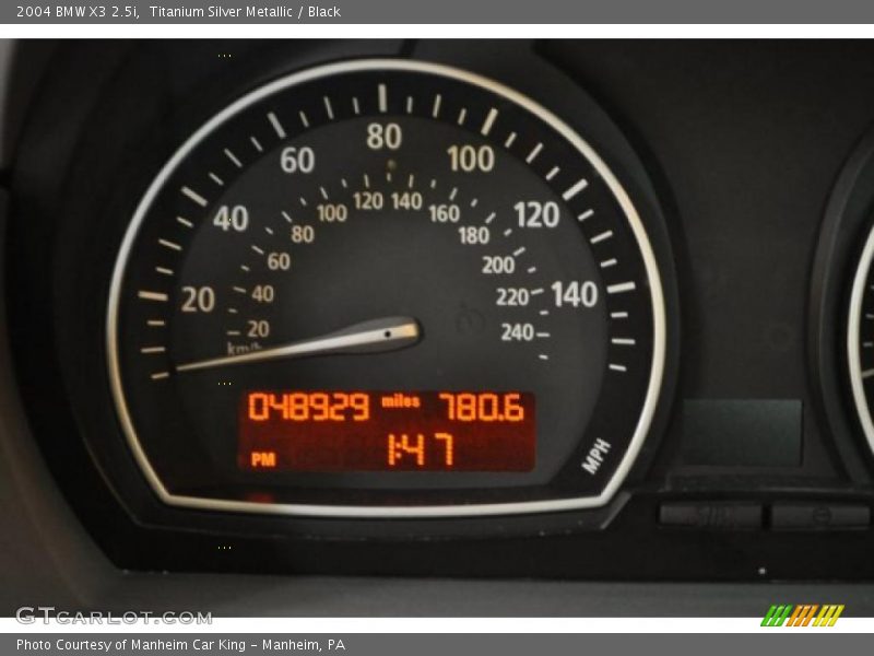 Titanium Silver Metallic / Black 2004 BMW X3 2.5i