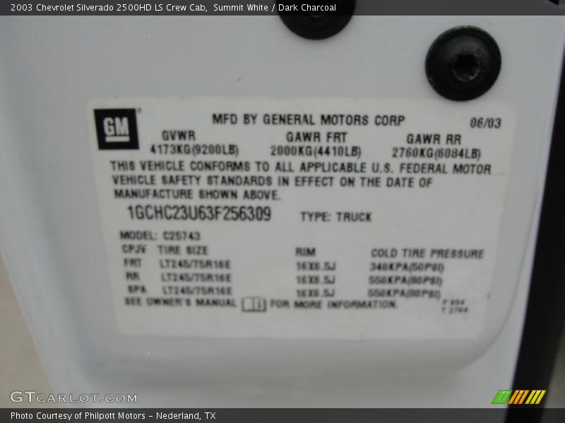 Summit White / Dark Charcoal 2003 Chevrolet Silverado 2500HD LS Crew Cab