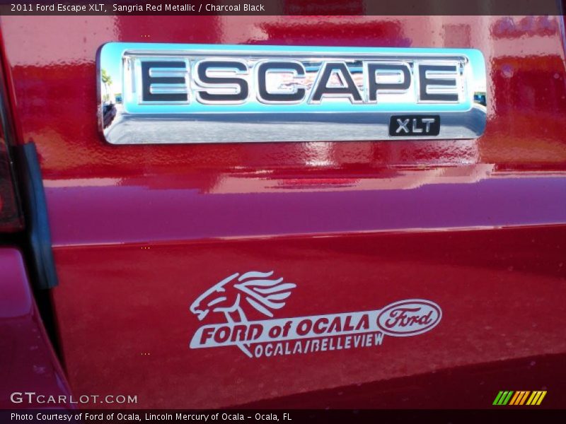 Sangria Red Metallic / Charcoal Black 2011 Ford Escape XLT