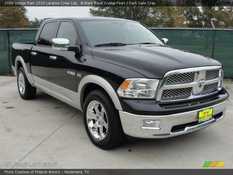 Brilliant Black Crystal Pearl / Dark Slate Gray 2009 Dodge Ram 1500 Laramie Crew Cab