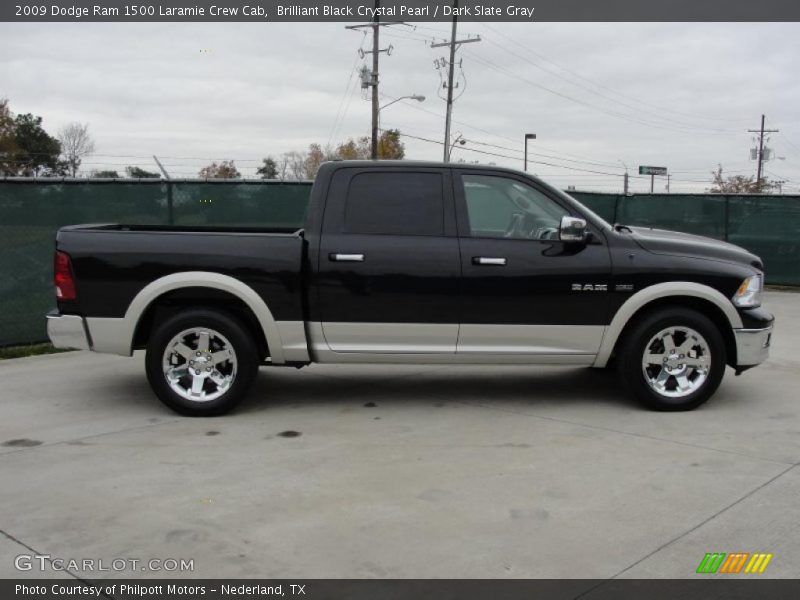 Brilliant Black Crystal Pearl / Dark Slate Gray 2009 Dodge Ram 1500 Laramie Crew Cab
