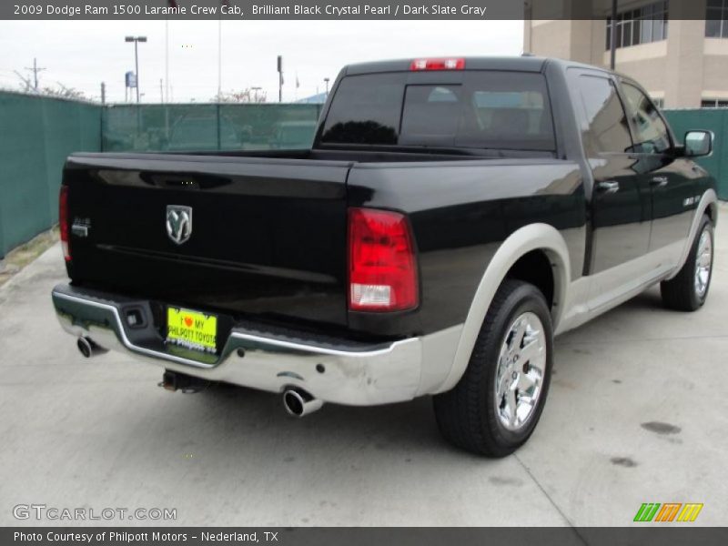 Brilliant Black Crystal Pearl / Dark Slate Gray 2009 Dodge Ram 1500 Laramie Crew Cab