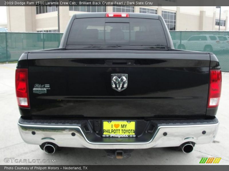 Brilliant Black Crystal Pearl / Dark Slate Gray 2009 Dodge Ram 1500 Laramie Crew Cab