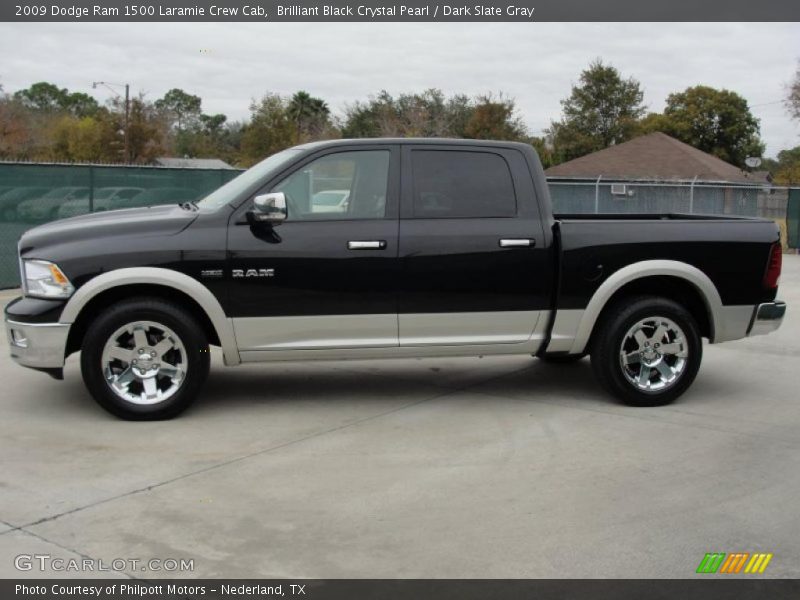 Brilliant Black Crystal Pearl / Dark Slate Gray 2009 Dodge Ram 1500 Laramie Crew Cab