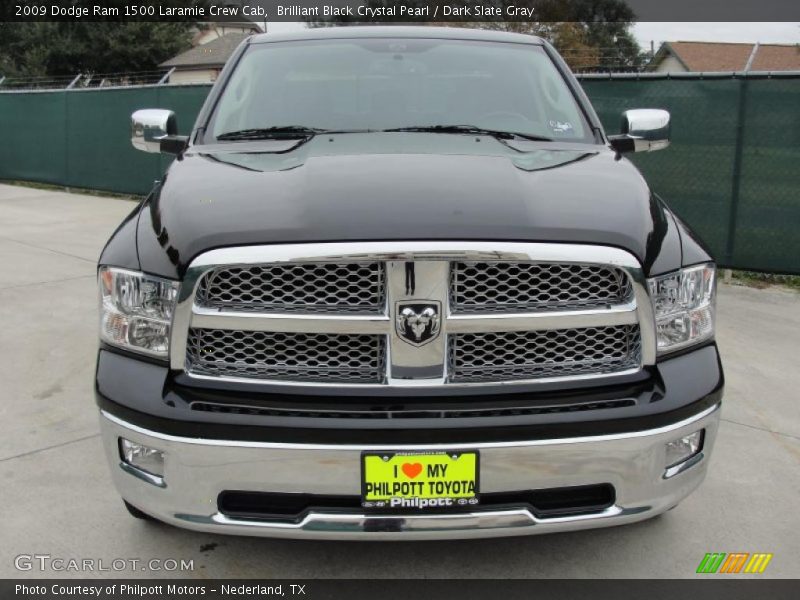 Brilliant Black Crystal Pearl / Dark Slate Gray 2009 Dodge Ram 1500 Laramie Crew Cab