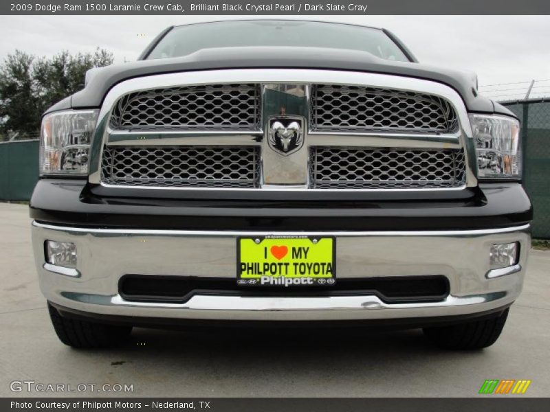 Brilliant Black Crystal Pearl / Dark Slate Gray 2009 Dodge Ram 1500 Laramie Crew Cab