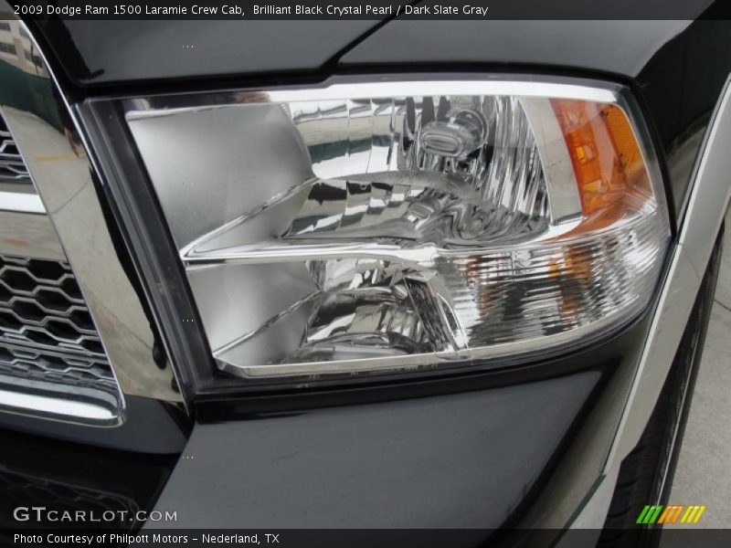 Brilliant Black Crystal Pearl / Dark Slate Gray 2009 Dodge Ram 1500 Laramie Crew Cab