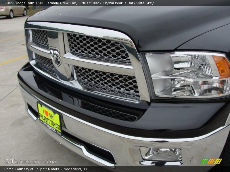 Brilliant Black Crystal Pearl / Dark Slate Gray 2009 Dodge Ram 1500 Laramie Crew Cab