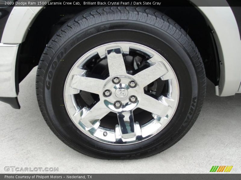 Brilliant Black Crystal Pearl / Dark Slate Gray 2009 Dodge Ram 1500 Laramie Crew Cab