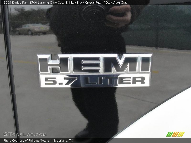 Brilliant Black Crystal Pearl / Dark Slate Gray 2009 Dodge Ram 1500 Laramie Crew Cab
