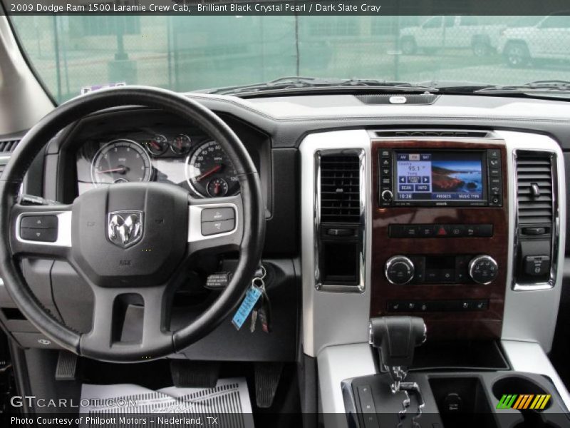 Brilliant Black Crystal Pearl / Dark Slate Gray 2009 Dodge Ram 1500 Laramie Crew Cab