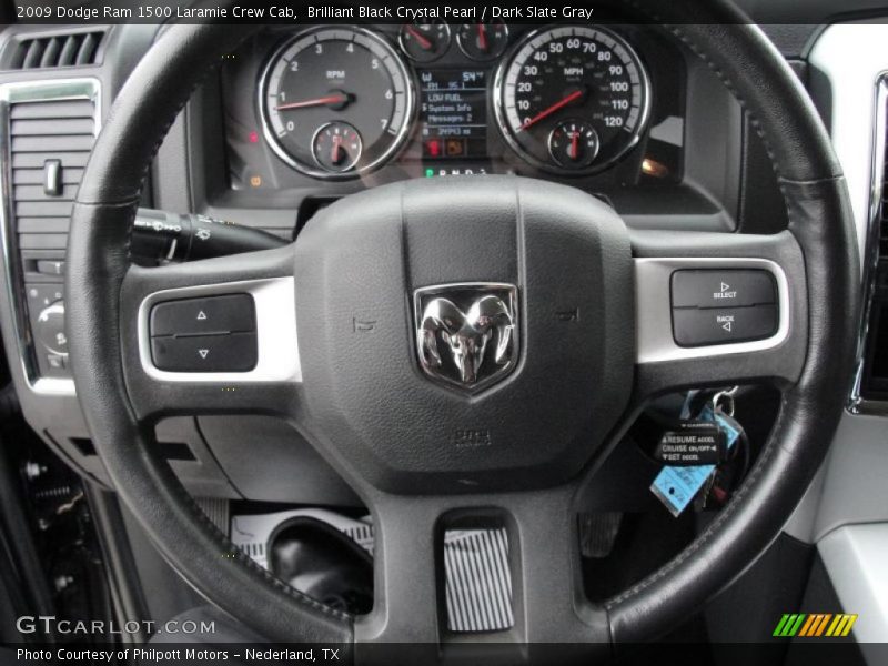 Brilliant Black Crystal Pearl / Dark Slate Gray 2009 Dodge Ram 1500 Laramie Crew Cab