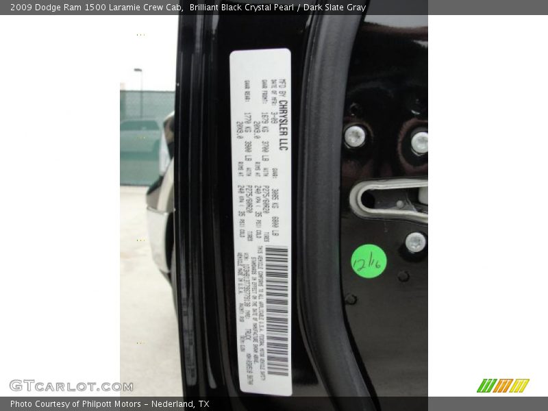 Brilliant Black Crystal Pearl / Dark Slate Gray 2009 Dodge Ram 1500 Laramie Crew Cab
