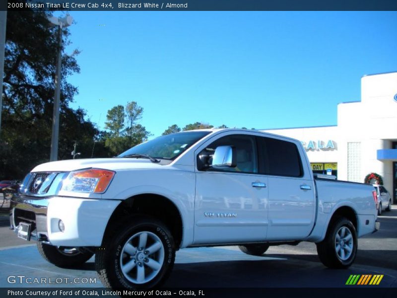 Blizzard White / Almond 2008 Nissan Titan LE Crew Cab 4x4