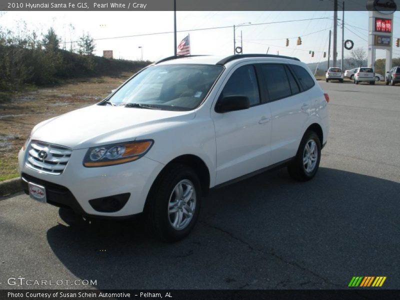 Pearl White / Gray 2010 Hyundai Santa Fe GLS