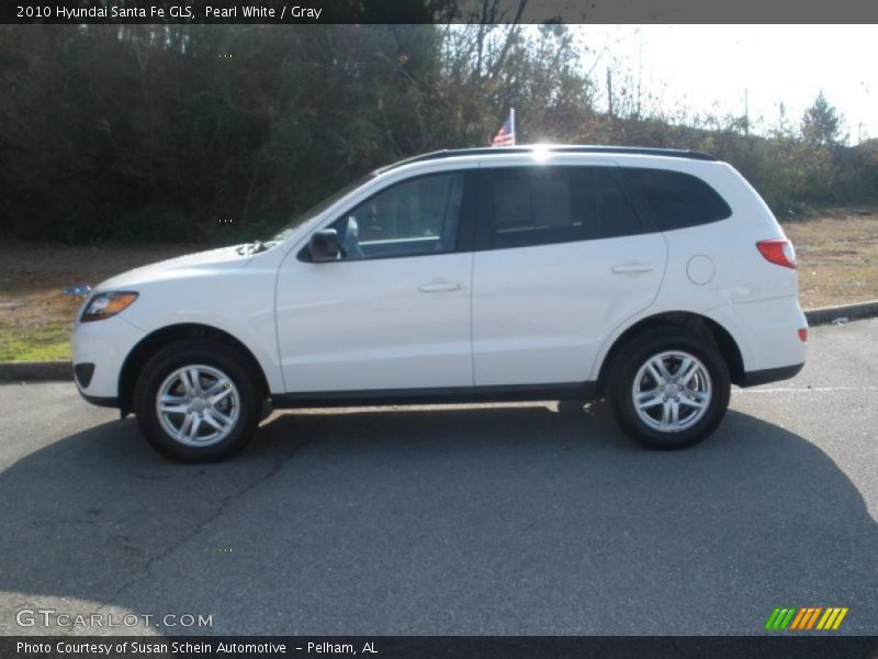 Pearl White / Gray 2010 Hyundai Santa Fe GLS