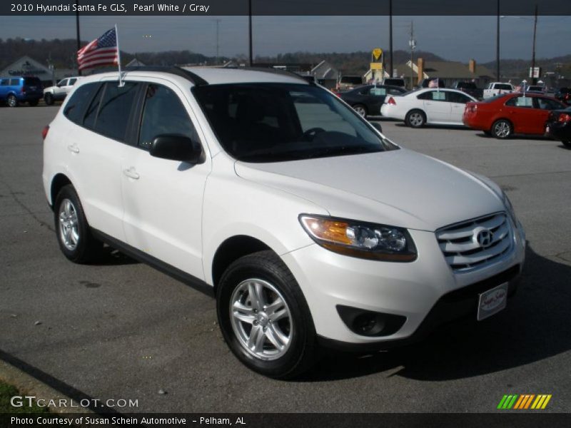 Pearl White / Gray 2010 Hyundai Santa Fe GLS
