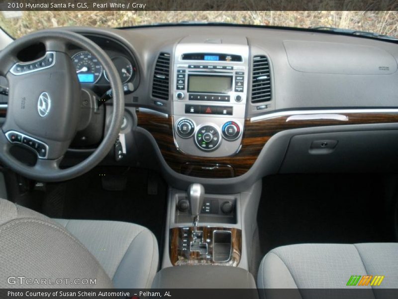 Pearl White / Gray 2010 Hyundai Santa Fe GLS