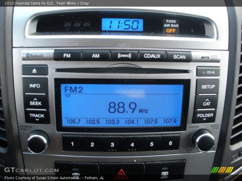 Pearl White / Gray 2010 Hyundai Santa Fe GLS