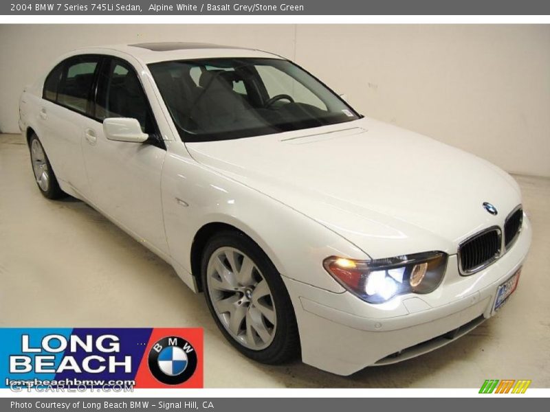 Alpine White / Basalt Grey/Stone Green 2004 BMW 7 Series 745Li Sedan