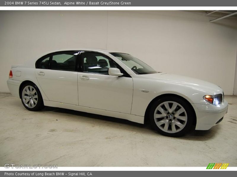 Alpine White / Basalt Grey/Stone Green 2004 BMW 7 Series 745Li Sedan