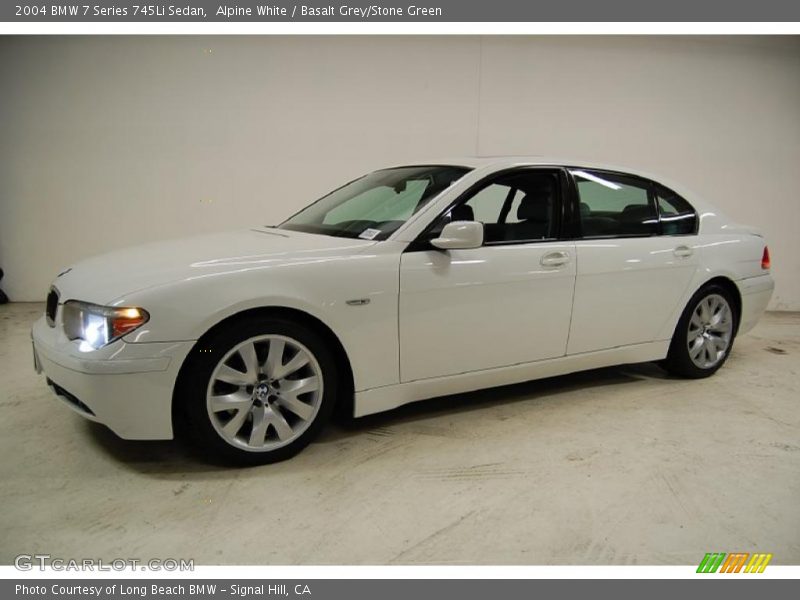 Alpine White / Basalt Grey/Stone Green 2004 BMW 7 Series 745Li Sedan