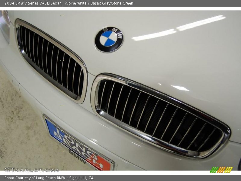 Alpine White / Basalt Grey/Stone Green 2004 BMW 7 Series 745Li Sedan