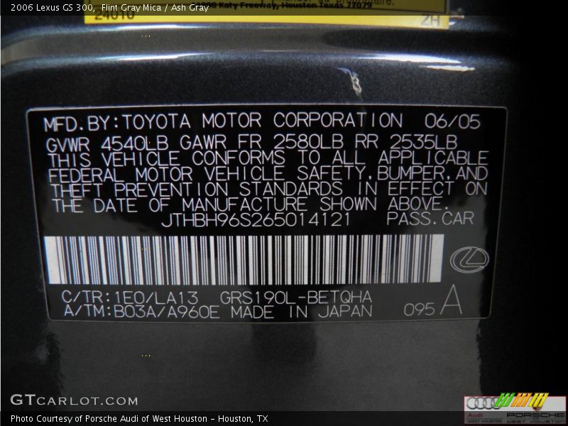 Flint Gray Mica / Ash Gray 2006 Lexus GS 300