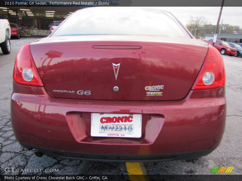 Performance Red Metallic / Ebony 2010 Pontiac G6 Sedan
