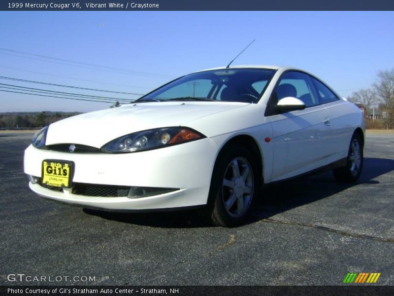 Vibrant White / Graystone 1999 Mercury Cougar V6