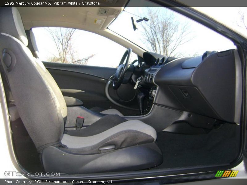 Vibrant White / Graystone 1999 Mercury Cougar V6