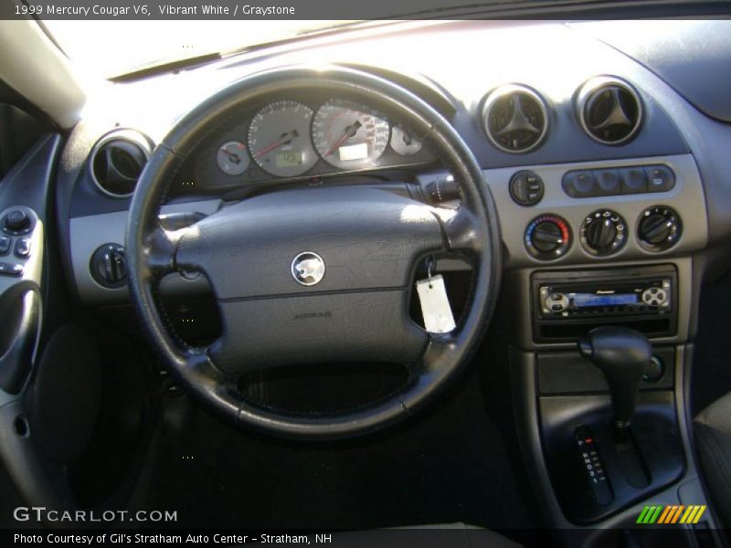 Vibrant White / Graystone 1999 Mercury Cougar V6