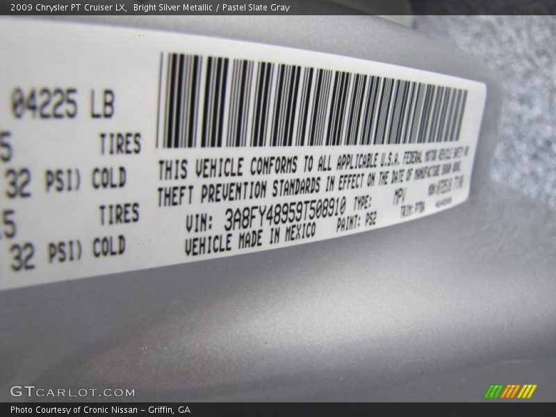 Bright Silver Metallic / Pastel Slate Gray 2009 Chrysler PT Cruiser LX