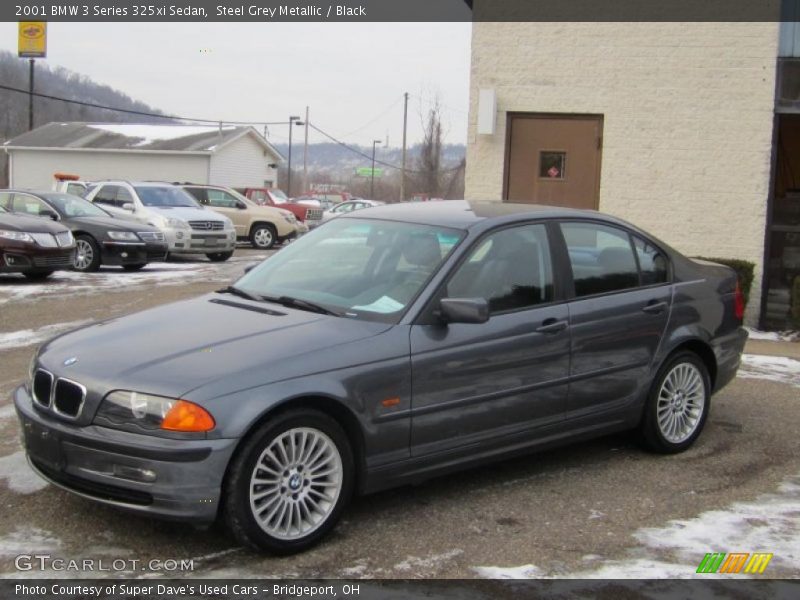 Steel Grey Metallic / Black 2001 BMW 3 Series 325xi Sedan