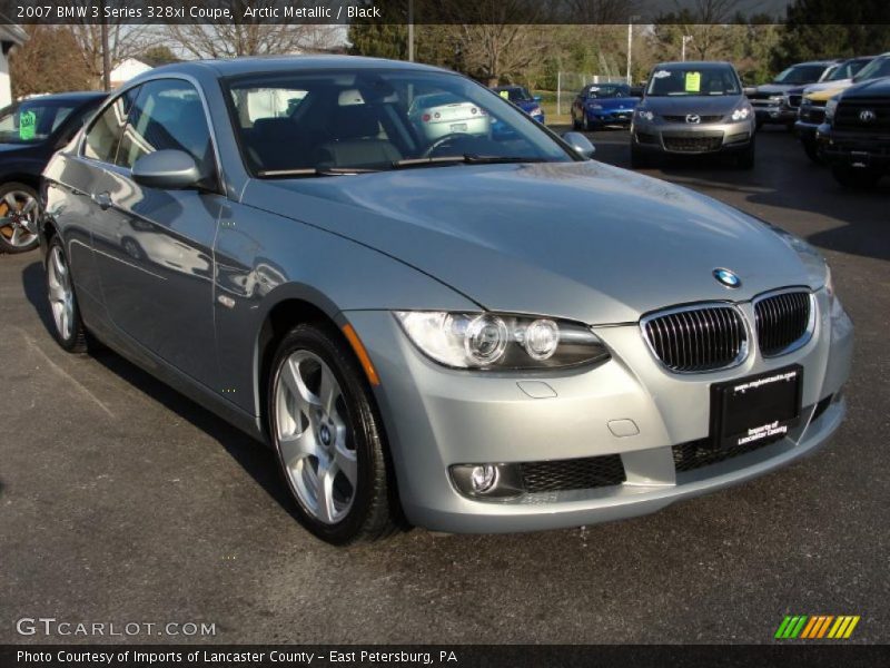 Arctic Metallic / Black 2007 BMW 3 Series 328xi Coupe