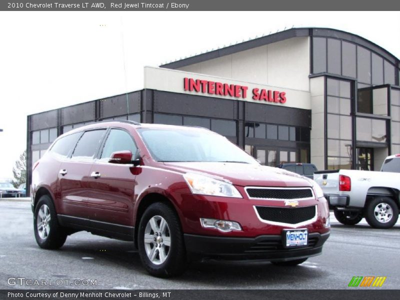 Red Jewel Tintcoat / Ebony 2010 Chevrolet Traverse LT AWD