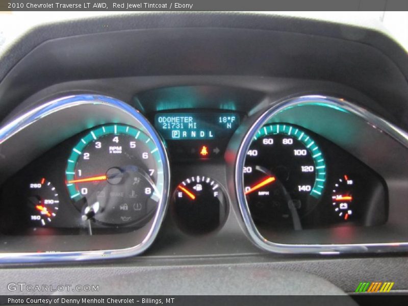 Red Jewel Tintcoat / Ebony 2010 Chevrolet Traverse LT AWD