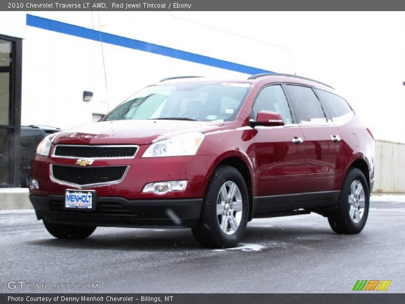 Red Jewel Tintcoat / Ebony 2010 Chevrolet Traverse LT AWD