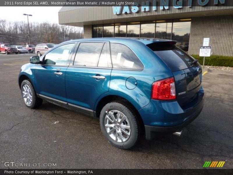 Mediterranean Blue Metallic / Medium Light Stone 2011 Ford Edge SEL AWD