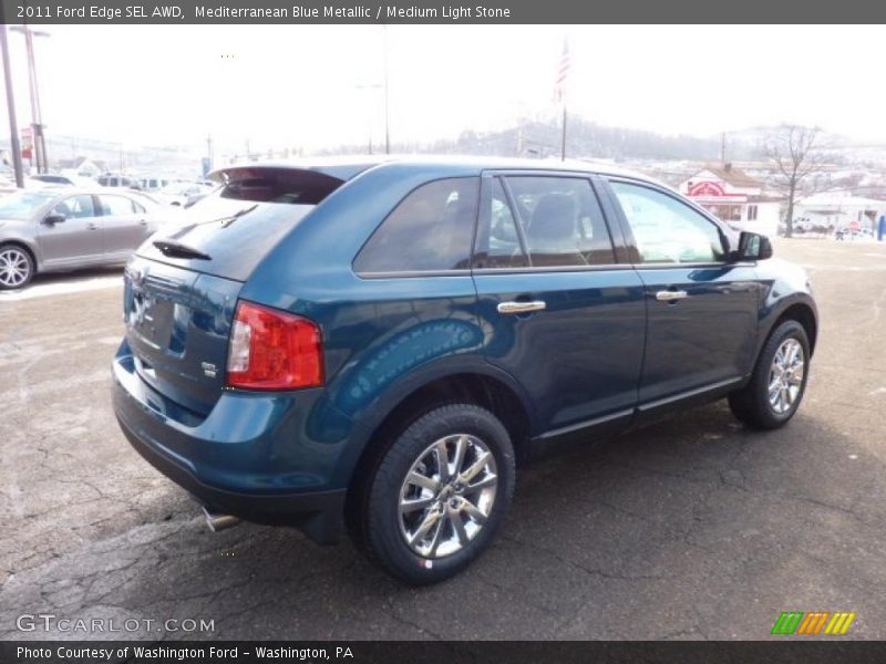 Mediterranean Blue Metallic / Medium Light Stone 2011 Ford Edge SEL AWD