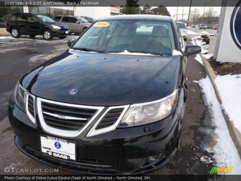 Black / Parchment 2009 Saab 9-3 2.0T Sport Sedan
