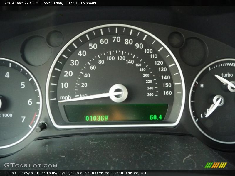 Black / Parchment 2009 Saab 9-3 2.0T Sport Sedan