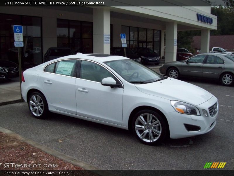 Ice White / Soft Beige/Sandstone 2011 Volvo S60 T6 AWD