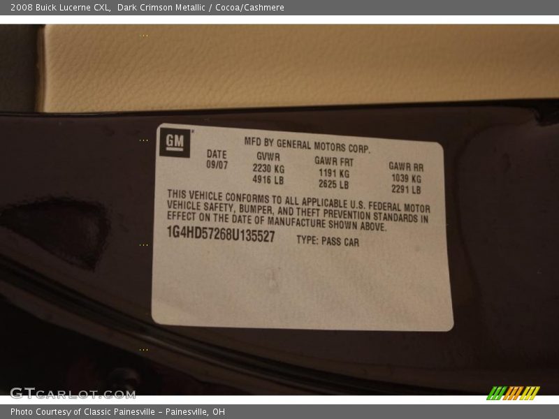 Dark Crimson Metallic / Cocoa/Cashmere 2008 Buick Lucerne CXL