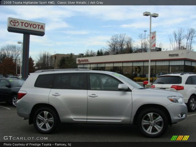 Classic Silver Metallic / Ash Gray 2008 Toyota Highlander Sport 4WD