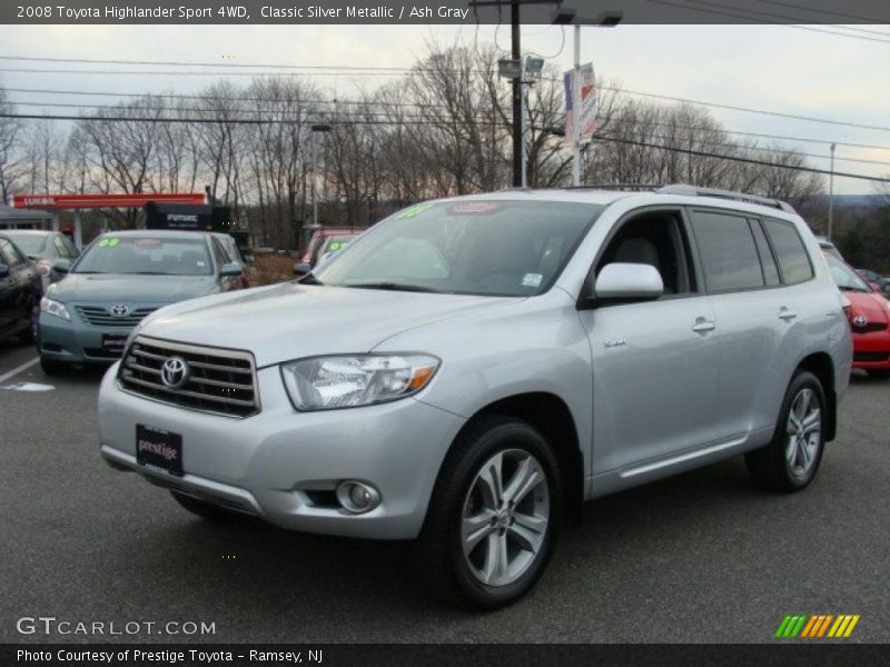 Classic Silver Metallic / Ash Gray 2008 Toyota Highlander Sport 4WD